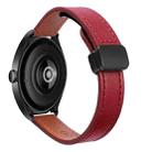 22mm Slim Magnetic Buckle Microfiber Leather Watch Band For Huawei Watch Buds(Wine Red) - 1