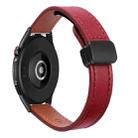 22mm Slim Magnetic Buckle Microfiber Leather Watch Band For Huawei Watch GT3 SE(Wine Red) - 1