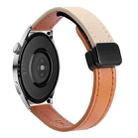 22mm Slim Magnetic Buckle Microfiber Leather Watch Band For Huawei Watch 3 Pro New(Aimaorange+Cream Apricot) - 1