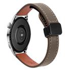 22mm Slim Magnetic Buckle Microfiber Leather Watch Band For Huawei Watch 3 Pro New(Mocha Brown) - 1