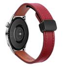 22mm Slim Magnetic Buckle Microfiber Leather Watch Band For Huawei Watch 3 Pro New(Wine Red) - 1