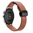 22mm Slim Magnetic Buckle Microfiber Leather Watch Band For Huawei Watch 3 Pro New(Caramel Macchiato) - 1