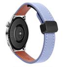 22mm Slim Magnetic Buckle Microfiber Leather Watch Band For Huawei Watch 3 Pro New(Lavender) - 1