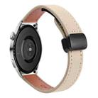 22mm Slim Magnetic Buckle Microfiber Leather Watch Band For Huawei Watch 3 Pro New(Cream Apricot) - 1