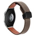 22mm Slim Magnetic Buckle Microfiber Leather Watch Band For Huawei Watch GT3 Pro 46mm(Mocha Brown) - 1