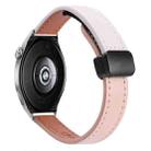 22mm Slim Magnetic Buckle Microfiber Leather Watch Band For Huawei Watch GT3 Pro 46mm(Pink+Apricot) - 1