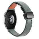 22mm Slim Magnetic Buckle Microfiber Leather Watch Band For Huawei Watch GT3 46mm(Avocado Green) - 1