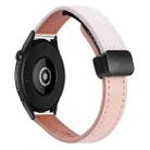 22mm Slim Magnetic Buckle Microfiber Leather Watch Band For Huawei Watch GT Runner(Pink+Apricot) - 1