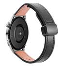 22mm Slim Magnetic Buckle Microfiber Leather Watch Band For Huawei Watch 3 Pro(Black) - 1