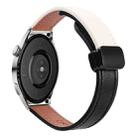 22mm Slim Magnetic Buckle Microfiber Leather Watch Band For Huawei Watch 3 Pro(Black+Apricot) - 1