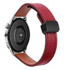 22mm Slim Magnetic Buckle Microfiber Leather Watch Band For Huawei Watch 3 Pro(Wine Red) - 1