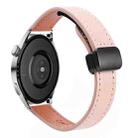 22mm Slim Magnetic Buckle Microfiber Leather Watch Band For Huawei Watch 3 Pro(Sakura Pink) - 1