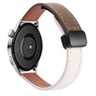 22mm Slim Magnetic Buckle Microfiber Leather Watch Band For Huawei Watch 3(Apricot+Caramel Macchiato) - 1