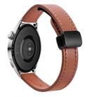 22mm Slim Magnetic Buckle Microfiber Leather Watch Band For Huawei Watch 3(Caramel Macchiato) - 1