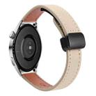 22mm Slim Magnetic Buckle Microfiber Leather Watch Band For Huawei Watch 3(Cream Apricot) - 1