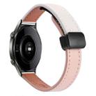 22mm Slim Magnetic Buckle Microfiber Leather Watch Band For Huawei Watch GT2 Pro(Pink+Apricot) - 1