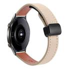 22mm Slim Magnetic Buckle Microfiber Leather Watch Band For Huawei Watch GT2 Pro(Cream Apricot) - 1