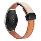 22mm Slim Magnetic Buckle Microfiber Leather Watch Band For Huawei Watch GT 2e(Aimaorange+Cream Apricot) - 1