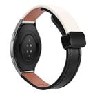 22mm Slim Magnetic Buckle Microfiber Leather Watch Band For Huawei Watch GT 2e(Black+Apricot) - 1