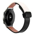 22mm Slim Magnetic Buckle Microfiber Leather Watch Band For Huawei Watch GT2 46mm(Black+Apricot) - 1