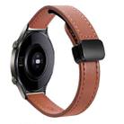 22mm Slim Magnetic Buckle Microfiber Leather Watch Band For Huawei Watch GT2 46mm(Caramel Macchiato) - 1