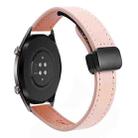 22mm Slim Magnetic Buckle Microfiber Leather Watch Band For Huawei Watch GT(Sakura Pink) - 1