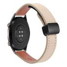 22mm Slim Magnetic Buckle Microfiber Leather Watch Band For Huawei Watch GT(Cream Apricot) - 1