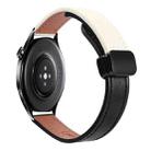 For Xiaomi Watch S1 Pro 22mm Slim Magnetic Buckle Microfiber Leather Watch Band(Black+Apricot) - 1