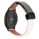 For Xiaomi Watch Sport 22mm Slim Magnetic Buckle Microfiber Leather Watch Band(Apricot+Avocado Green) - 1