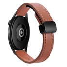 For Amazfit Watch GTR 4 Small Waist 22mm Magnetic Microfiber Leather Watch Band(Mocha Brown) - 1