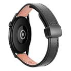 For Amazfit Watch GTR 4 Small Waist 22mm Magnetic Microfiber Leather Watch Band(Black) - 1