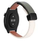 For Amazfit Watch GTR 3 Pro Small Waist 22mm Magnetic Microfiber Leather Watch Band(Apricot-Avocado Green) - 1