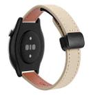 For Amazfit Watch GTR 3 Pro Small Waist 22mm Magnetic Microfiber Leather Watch Band(Cream Apricot) - 1