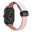 For Amazfit Watch Sport 3 Small Waist 22mm Magnetic Microfiber Leather Watch Band(Pink Apricot) - 1