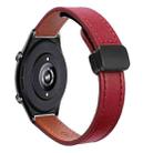 For Honor Watch GS 4 22mm Slim Magnetic Buckle Microfiber Leather Watch Band(Wine Red) - 1