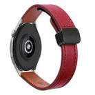 For Honor Watch 4 Pro 22mm Slim Magnetic Buckle Microfiber Leather Watch Band(Wine Red) - 1