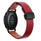 For Honor Watch GS Pro 22mm Slim Magnetic Buckle Microfiber Leather Watch Band(Wine Red) - 1