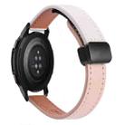 For Honor Watch GS Pro 22mm Slim Magnetic Buckle Microfiber Leather Watch Band(Pink+Apricot) - 1