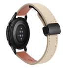 For Honor Watch GS Pro 22mm Slim Magnetic Buckle Microfiber Leather Watch Band(Cream Apricot) - 1