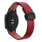 For Honor Magic Watch 2 46mm  22mm Slim Magnetic Buckle Microfiber Leather Watch Band(Wine Red) - 1