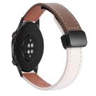 For Honor Magic Watch 2 46mm  22mm Slim Magnetic Buckle Microfiber Leather Watch Band(Apricot+Caramel Macchiato) - 1