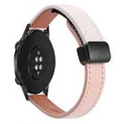 For Honor Magic Watch 2 46mm  22mm Slim Magnetic Buckle Microfiber Leather Watch Band(Pink+Apricot) - 1