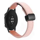 For Honor Magic Watch 2 46mm  22mm Slim Magnetic Buckle Microfiber Leather Watch Band(Sakura Pink) - 1