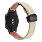 For Honor Magic Watch 2 46mm  22mm Slim Magnetic Buckle Microfiber Leather Watch Band(Cream Apricot) - 1