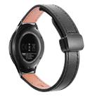 For Samsung Galaxy Gear S3 Frontier 22mm Slim Magnetic Buckle Microfiber Leather Watch Band(Black) - 1