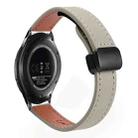 For Samsung Galaxy Gear S3 Frontier 22mm Slim Magnetic Buckle Microfiber Leather Watch Band(Calf Elephant Gray) - 1