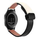 For Samsung Galaxy Gear S3 Classic 22mm Slim Magnetic Buckle Microfiber Leather Watch Band(Black+Apricot) - 1