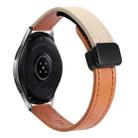 For Samsung Galaxy Watch 46mm 22mm Slim Magnetic Buckle Microfiber Leather Watch Band(Orange+Creamy Apricot) - 1