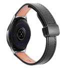 For Samsung Galaxy Watch 46mm 22mm Slim Magnetic Buckle Microfiber Leather Watch Band(Black) - 1