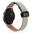 For Samsung Galaxy Watch 46mm 22mm Slim Magnetic Buckle Microfiber Leather Watch Band(Calf Elephant Gray) - 1